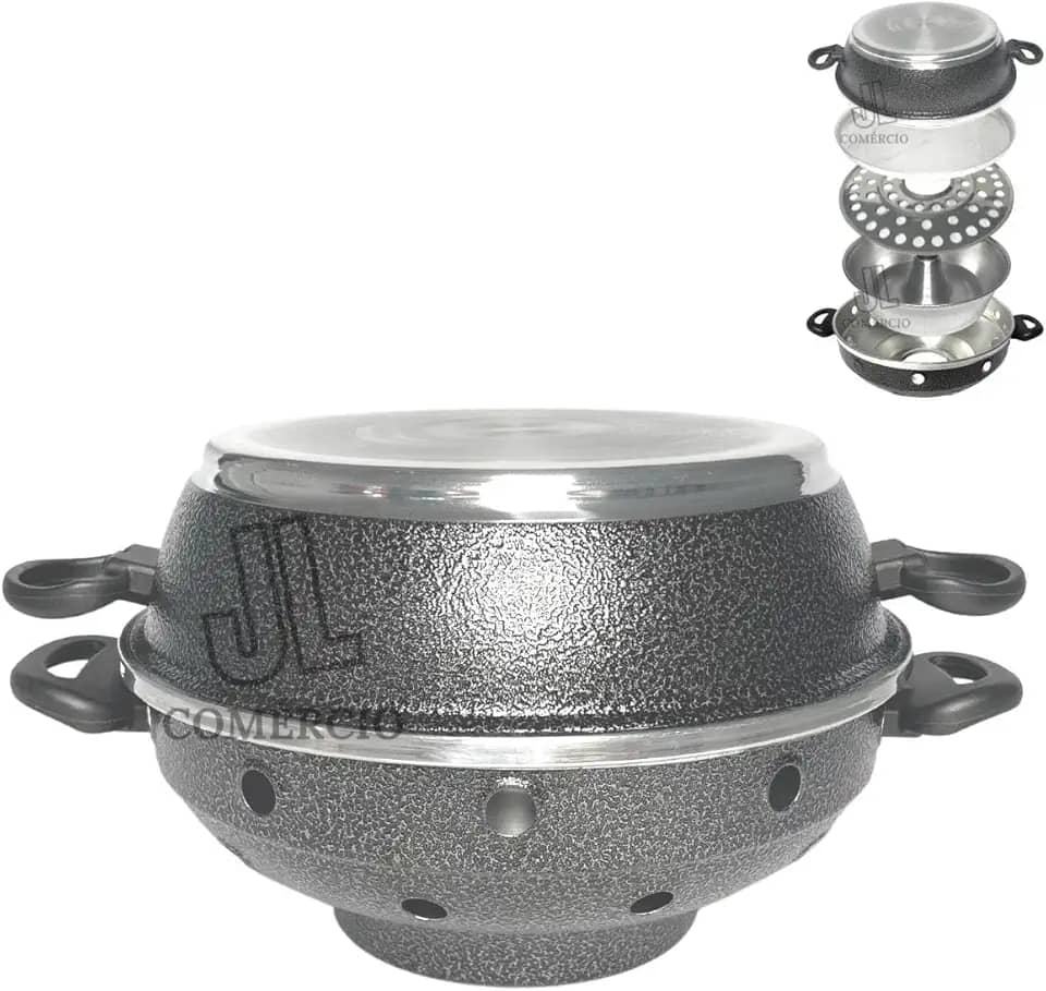 Churrasqueira Multiuso Vigorosa Para Fogão 4 Em 1 N30 Bolo Pão Pizza Grelhados Churrasco Tacho (Preta)