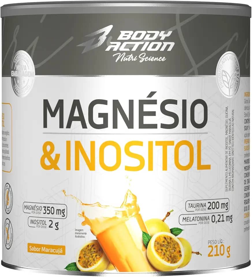 Magnésio e Inositol 210g Sabor Maracujá Bodyaction