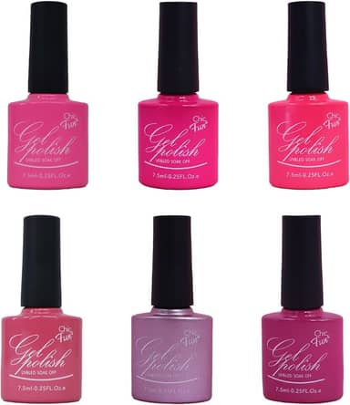 Kit de Esmaltes em Gel Chic & Fun com 6 Unidades para Unhas UV/LED (6004)