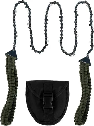 QUWUMGD Motosserra de bolso 91.4 cm 48 dentes/16 dentes Camping Motosserras com alça de paracord serra de mão dobrável portátil sobrevivência serra de corrente para corte de madeira, acampamento