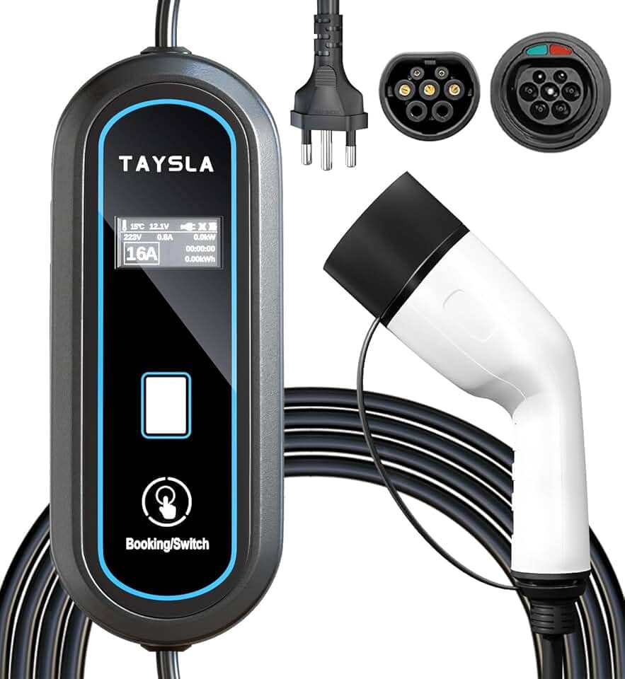 Phantom Portátil Carregador EV 3,5KW 8A 10A 13A 16A Tipo 2 3.5M Cabo De Carregamento Elétrico Com Tela WallBox Plug BR Para Carro BYD Nissan Volvo
