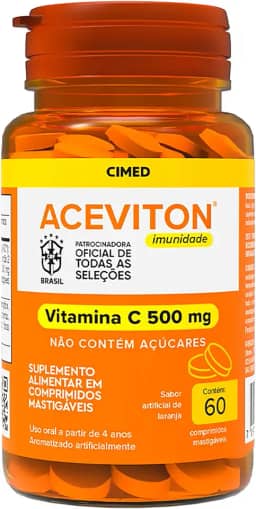 Aceviton Vitamina C Imunidade 60 Comprimidos Mastigáveis