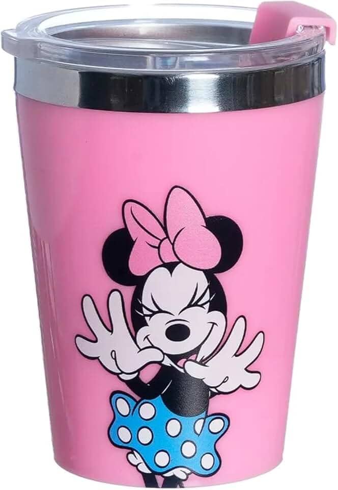 Zona Criativa – Copo SNAP Minnie 300ml | Compacto, Térmico em Aço Inóx Dupla Camada e c/Tampa Rosqueável – Leve sua Bebida em Espaços Pequenos, Prático Para o Dia a Dia - Bebida Gelada Por Mais Tempo