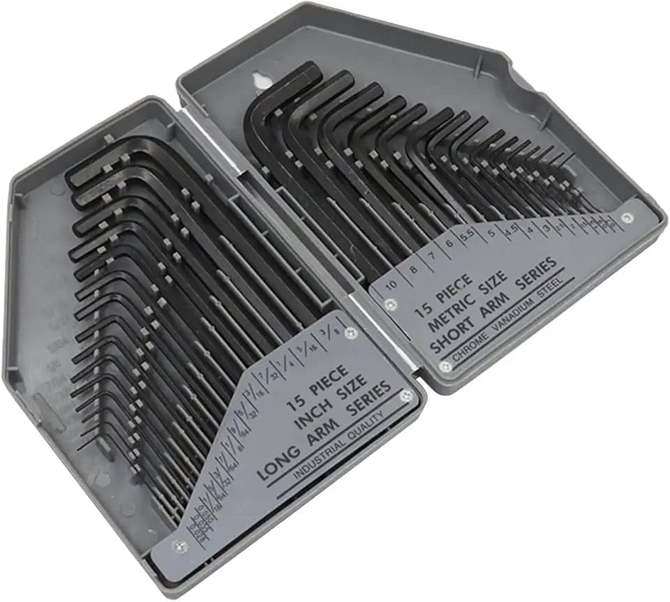 VICTOOL Jogo de 30 Peças Chave Allen | Medidas SAE 0,028–3/8 Polegada e Métricas 0,7–10 mm | Com Estojo de Armazenamento