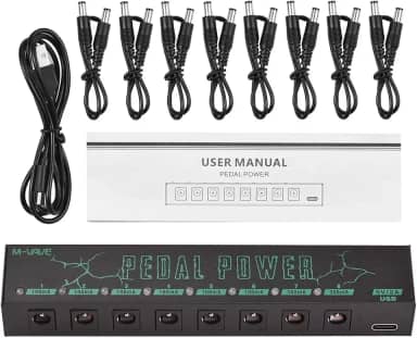 M-VAVE VEDO Pedal Power - Fonte de Alimentação para Pedais 9V com 8 Saídas Isoladas, Proteção Contra Sobrecarga, Entrada Type-C 5V 2A, Ideal para Pedalboard de Guitarra, Baixo e Efeitos Estável