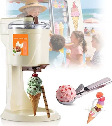 MáQuina De Sorvete De Mesa, MáQuina De Sorvete Cremoso Com Coletor De Bolas De Sorvete, RemovíVel E LaváVel Para Uso DoméStico, Iogurte Congelado
