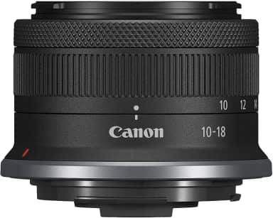 Canon RF-S10-18 mm F4.5-6.3 é uma lente de zoom ultra grande angular STM, sem espelho, redução de trepidação 4.0, ótima para vlogging e selfies, compacta e leve, para vídeo, viagens, paisagens e