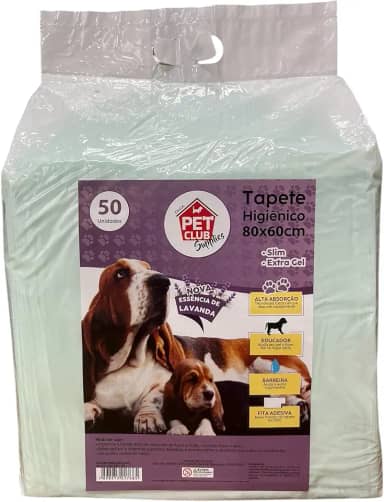 Tapete Higiênico Pet Club Lavanda 80X60 cm 50 unidades