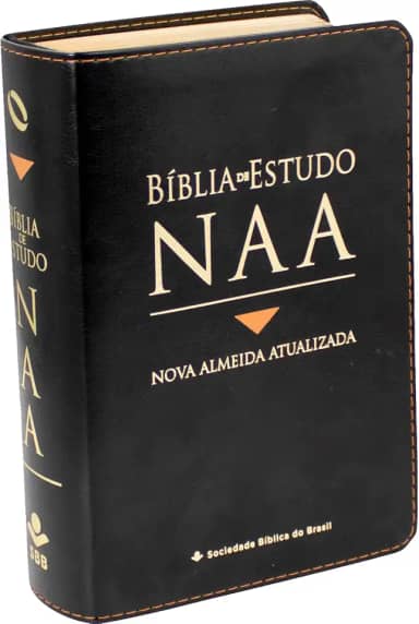 Bíblia de Estudo NAA - Tamanho Portátil | SBB | Bíblia de Estudo NAA - Capa em couro sintético, preta: Nova Almeida Atualizada (NAA)