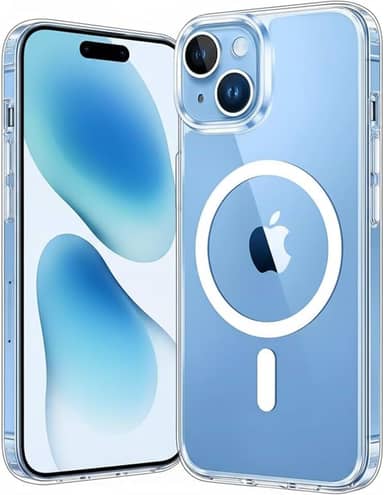 Capa Mag-Safe para [iPhone 15] Capinha Slim Premium Magnética com [Proteção de Câmera] Clear Case Transparente [Anti-Amarelamento], Compatível com MagSafe, Resistente a Riscos e Anti Impacto
