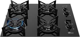 FISCHER COOKTOP À GÁS 4 BOCAS FIT LINE TREMPE IRON MESA VIDRO PRETO BIVOLT 36310-102671