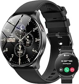 IOWODO W40 Smartwatch com Tela AMOLED 1.43' - Relógio Inteligente Bluetooth para Chamadas, 100+ Modos Esportivos, 2 Pulseiras (Preto) - Unissex