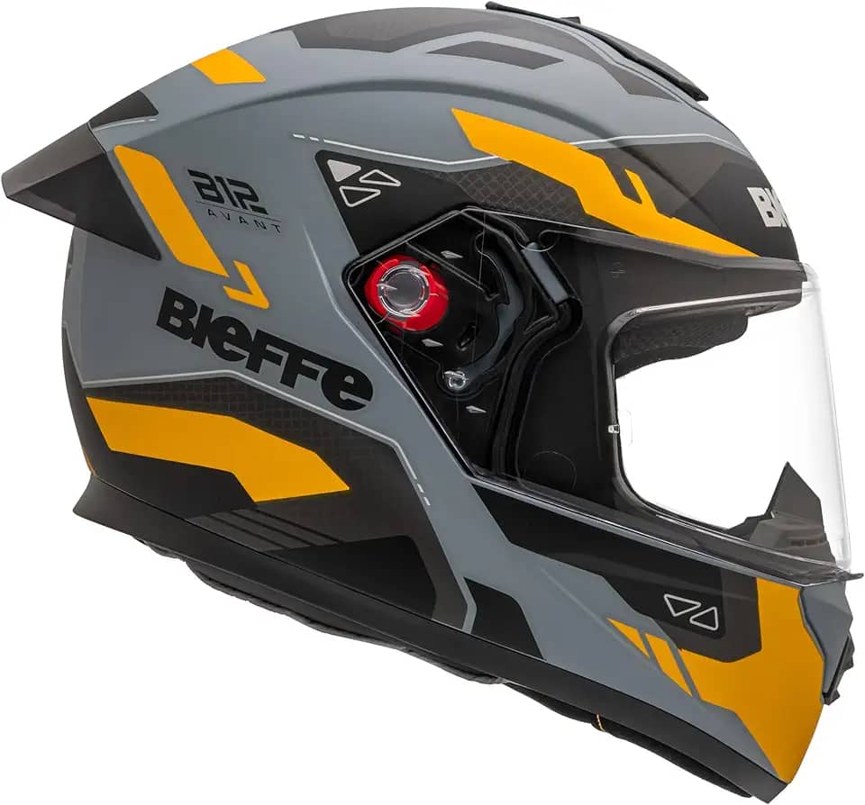 Capacete Bieffe B12 Avant Esportivo Cinza Moto Aerofolio
