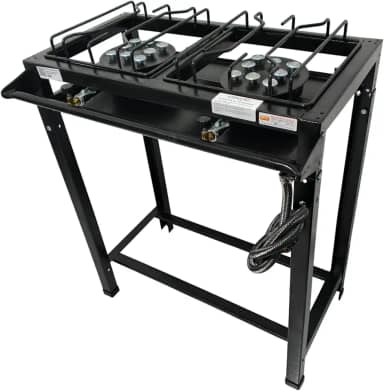 Fogão Industrial 2 Bocas Alta Pressão Preto c/Mang e Reg (Senior)