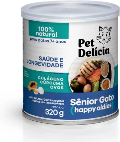Pet Delícia Sênior Gato 320g, Alimentação Natural para Longevidade e Vitalidade