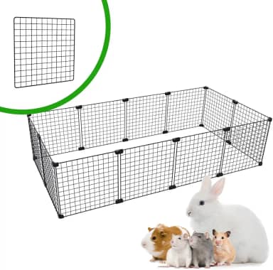 CERCADO ARAMADO PET PORQUINHO DA ÍNDIA HAMSTER TWISTER 60X120X30 MALHA 2,5X2,5 PRETO