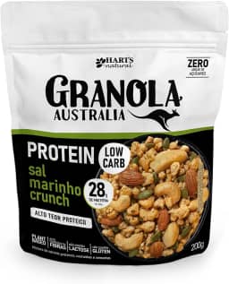 Hart's Natural Granola Australia Low Carb Keto Protein Sal Marinho Crunch, 28g de Proteína, Granola Sem Açucar, Sem Lactose, Sem Glúten, Vegano, 200g