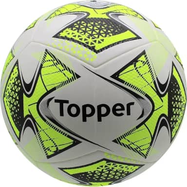 Bola de Futebol Society Topper 22 Oficial, Tamanho Nº 5, Costurada à Mão, Uso em Campo Sintético, Treino e Jogo, Adulto e Infantil