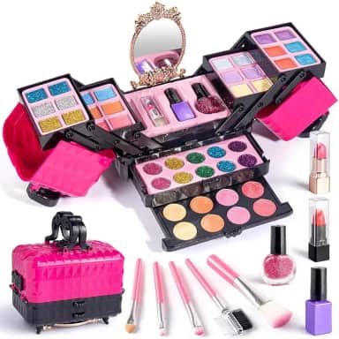 52 Peças Kit De Maquiagem Infantil Lavável Para Meninas 3 A 12 Anos