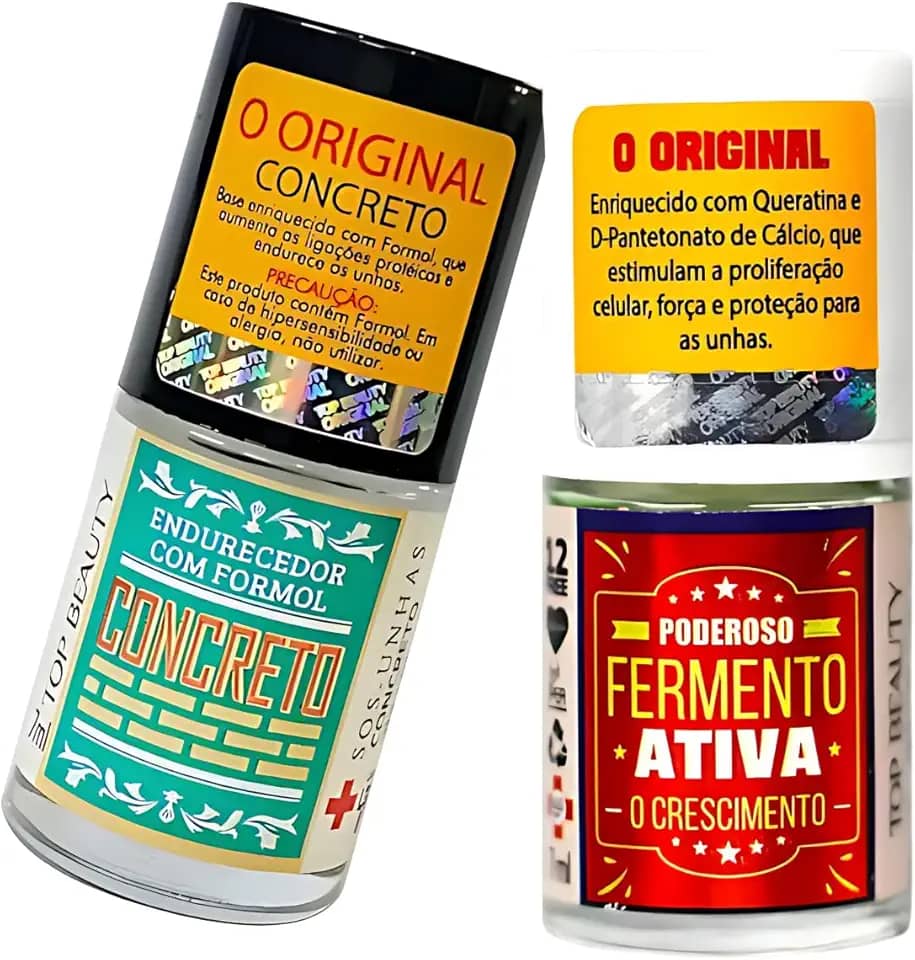 KIT BASE CONCRETO + BASE FERMENTO SOS unhas Top Beauty, Top Beauty