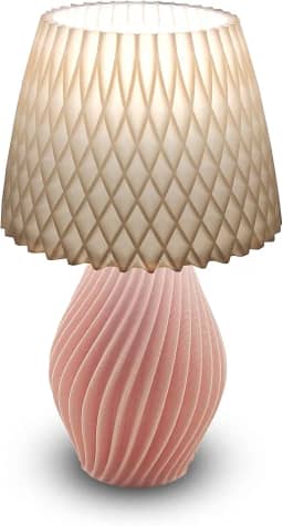 Abajur Luminária De Mesa Sala Quarto Moderno Com Lâmpada led BiVolt (Salmão)