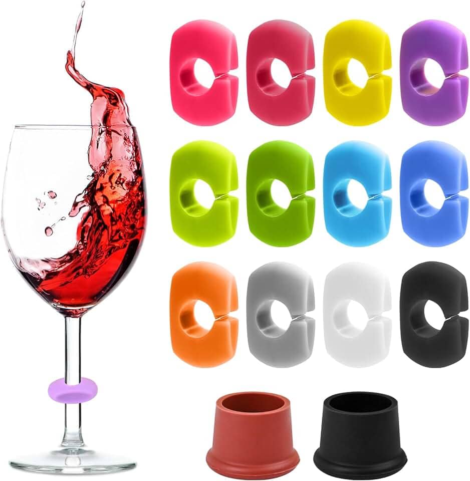 Marcadores de bebida para taças de vinho, pingentes de silicone para taças de vinho, taças de champanhe para bar, festa, vinho, coquetel, champanhe