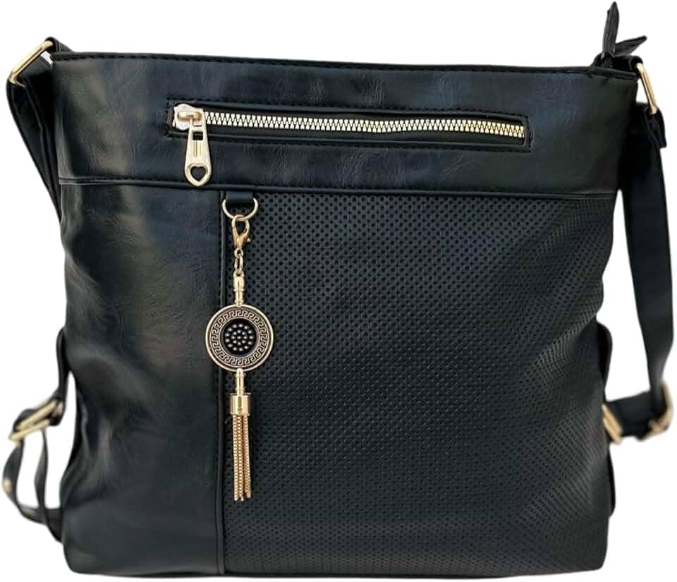Bolsa Feminina Transversal Tiracolo Alça de Ombro, Preto, Média