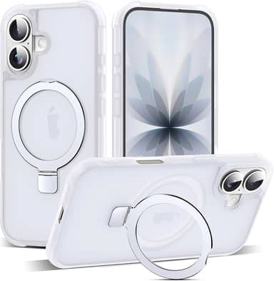 Capa compatível com iPhone 2025 com suporte magnético invisível de anel de vedação de grau militar para iPhone 2025 6,1 polegadas [compatível com Mag-Safe] [ótima sensação de aderência