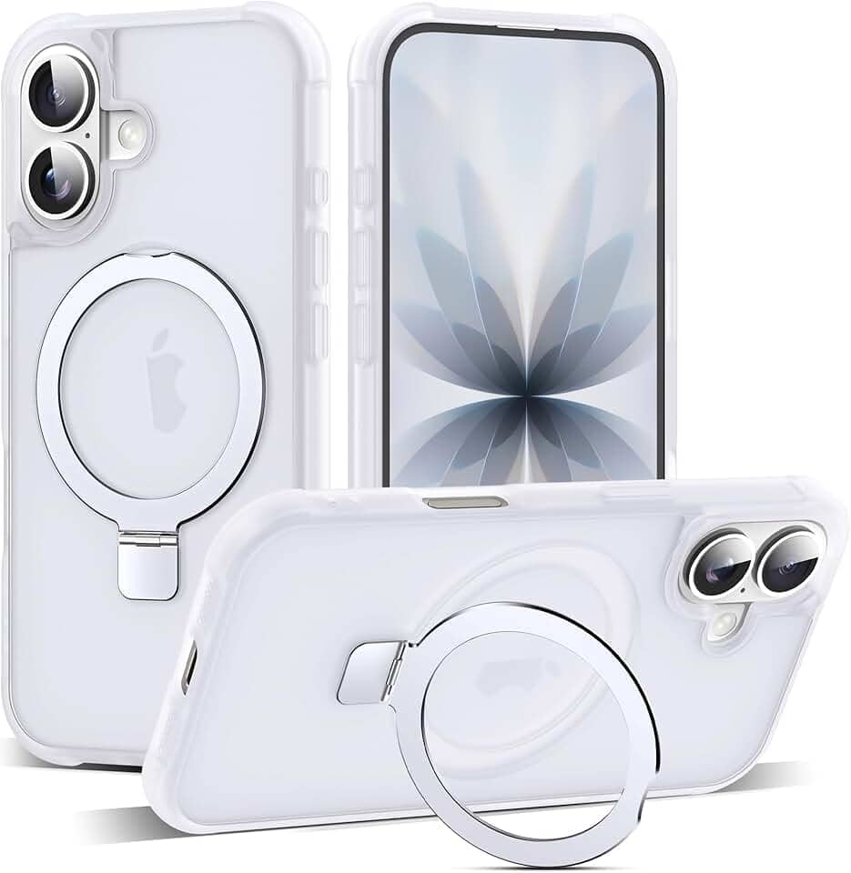 Capa compatível com iPhone 2025 com suporte magnético invisível de anel de vedação de grau militar para iPhone 2025 6,1 polegadas [compatível com Mag-Safe] [ótima sensação de aderência