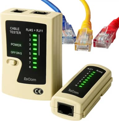 Testador de Cabo de Rede e Telefone RJ45 RJ11 com Módulo Remoto e Indicadores LED