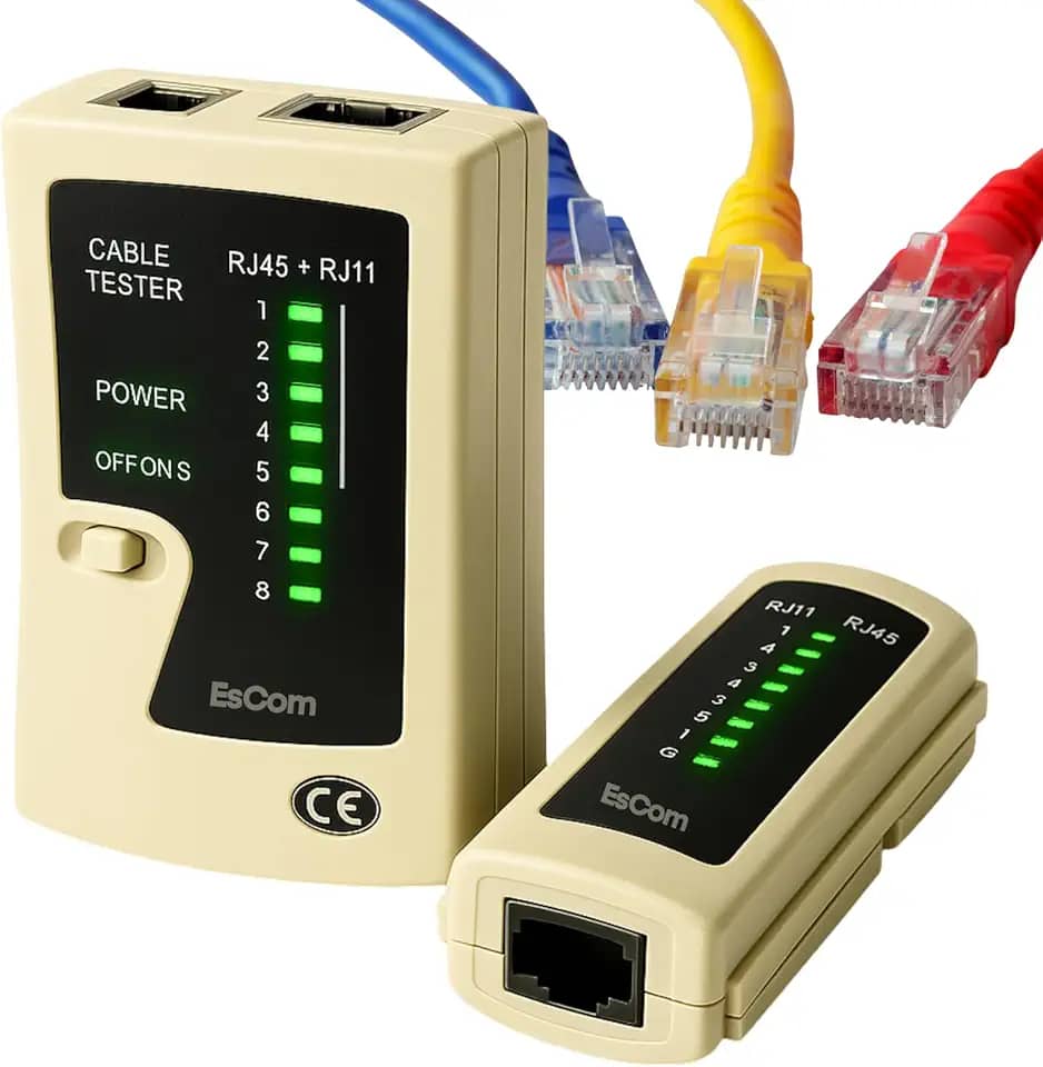 Testador de Cabo de Rede e Telefone RJ45 RJ11 com Módulo Remoto e Indicadores LED