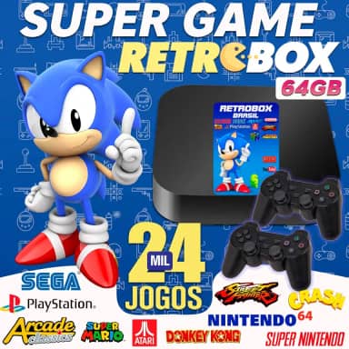 Vídeo Game Retro Gamer Box 24000 Jogos + 2 Controle Usb