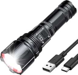 Lanterna Led Recarregavel 10000 Lumens，Lanterna Tática Sabre de Luz，lanternas Potente Zoom de Longo Alcance，lanterna tatica Para Acampamento Caminhada Pesca EmergêNcia