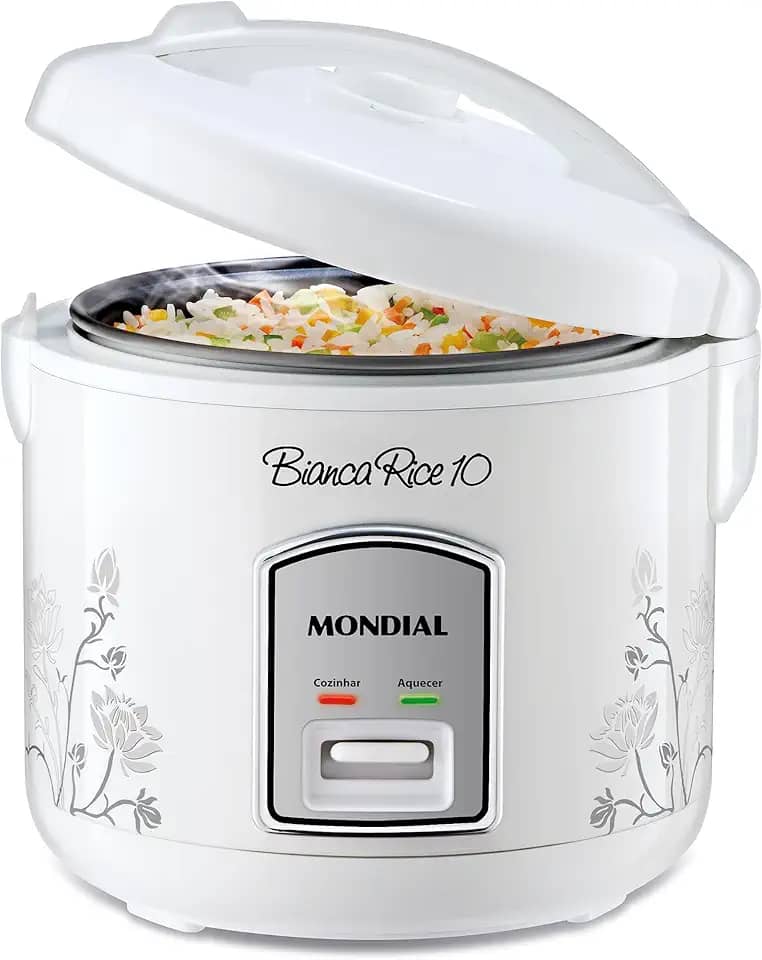 MONDIAL Panela Elétrica Bianca Rice 10, Branco, 700W, 220V - PE-10
