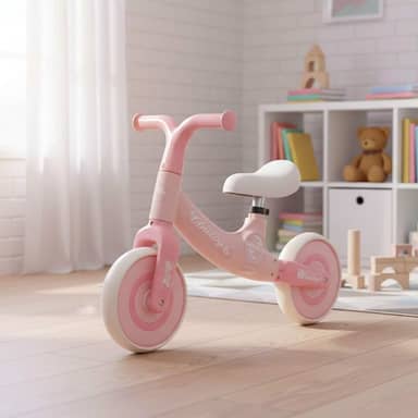 Bicicleta de Equilíbrio Infantil Sem Pedal Rosa Leve, Segura e Ajustável Treina Coordenação, Confiança e Equilíbrio, Ideal para Criança de 2-5 Anos, Rodas Antiderrapantes