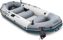 INTEX Série de barcos infláveis Mariner: inclui remos de barco de luxo e bomba de alto rendimento - PVC superresistente - quilha resistente ao desgaste - suportes removíveis para vara de pesca - alça