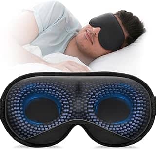Máscara de dormir YFONG, pesada (120 g), máscara 3D bloqueadora de luzes, máscara de alívio de pressão para os olhos, para sono noturno com alça ajustável, para viagem, soneca e ioga, preta