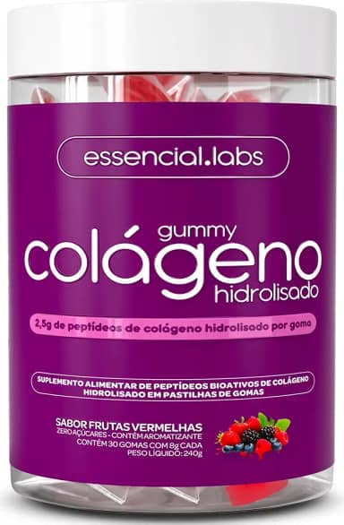 GUMMY de COLÁGENO VERISOL® com 2,5g de Peptídeos Bioativos por Gummy e Tecnologia Alemã - 30 Doses - Sabor Frutas Vermelhas