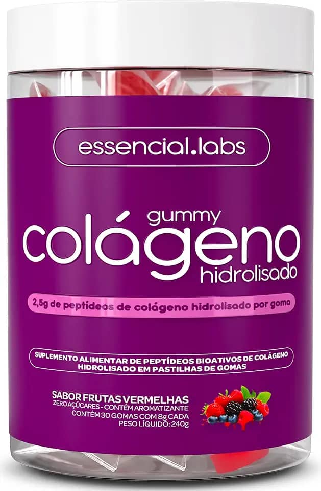GUMMY de COLÁGENO VERISOL® com 2,5g de Peptídeos Bioativos por Gummy e Tecnologia Alemã - 30 Doses - Sabor Frutas Vermelhas