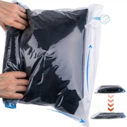 10 bolsas de compressão para itens essenciais de viagem, 3 tamanhos de bolsas economizadoras de espaço, sem necessidade de vácuo ou bomba, embalagem a vácuo enrolável para armazenamento de roupas