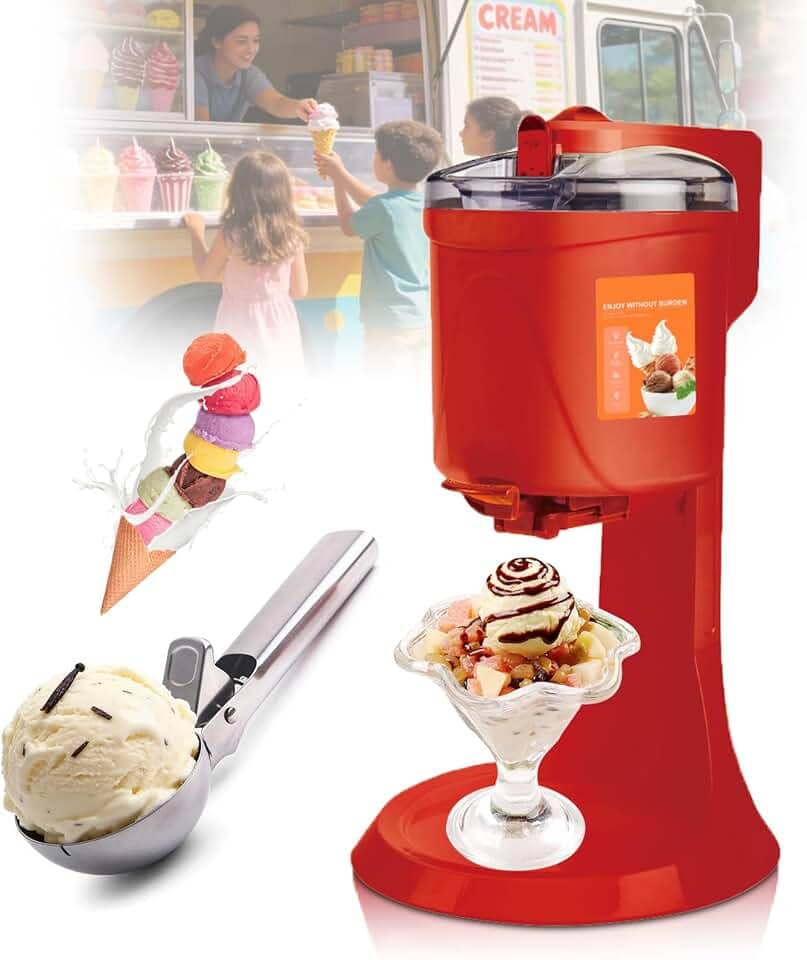 MáQuina De Sorvete De Mesa, MáQuina De Sorvete Cremoso Com Coletor De Bolas De Sorvete, RemovíVel E LaváVel Para Uso DoméStico, Iogurte Congelado