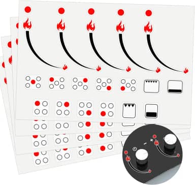 Adesivos Indicadores de Chamas Anel Indicador de Chamas Etiquetas de Fogão-Substituição de Forno Adesivo Símbolos de Botão para Pára-Choques Cooktop Placa de Fogão Marcações Superiores P