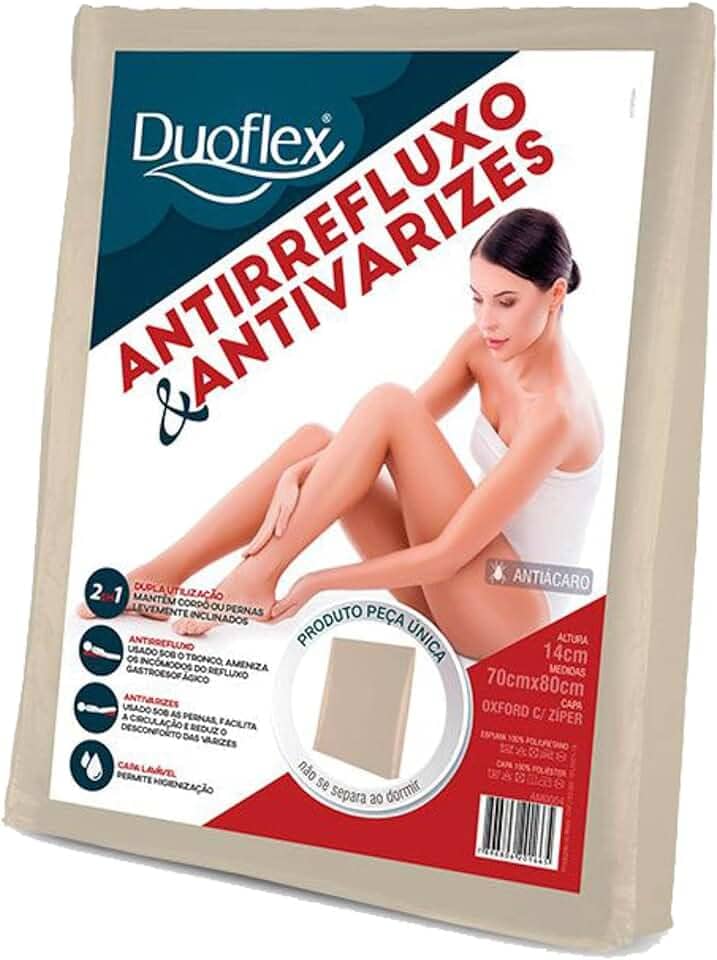 Travesseiro Antivarizes & Antirrefluxo, 50x80cm, Bege, Duoflex