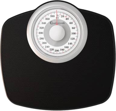Adamson Balanças A25W para Peso Corporal-Até 400 Lb-Mostrador de 5,3" Em Plataforma de 12,4" X 10,2"-Superfície de Borracha Antiderrapante-Balança de Banheiro Analógica de Alta Precisão-Durável com Ga