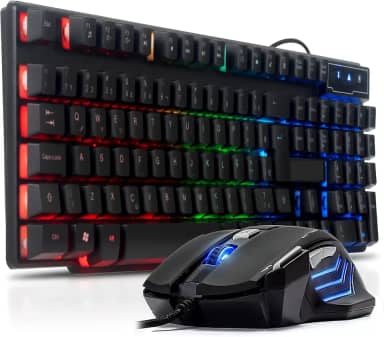 Kit teclado gamer semi mecanico led rgb usb abnt2 e mouse gamer 3200dpi usb luz de led kit teclado e mouse led usb para pc ps4 ps5 e xbox one
