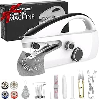 cjc máquina de costura portátil, máquina de costura para iniciantes, mini máquinas de costura elétricas portáteis com ajuste de duas velocidades, fácil de usar e ponto rápido adequado para r