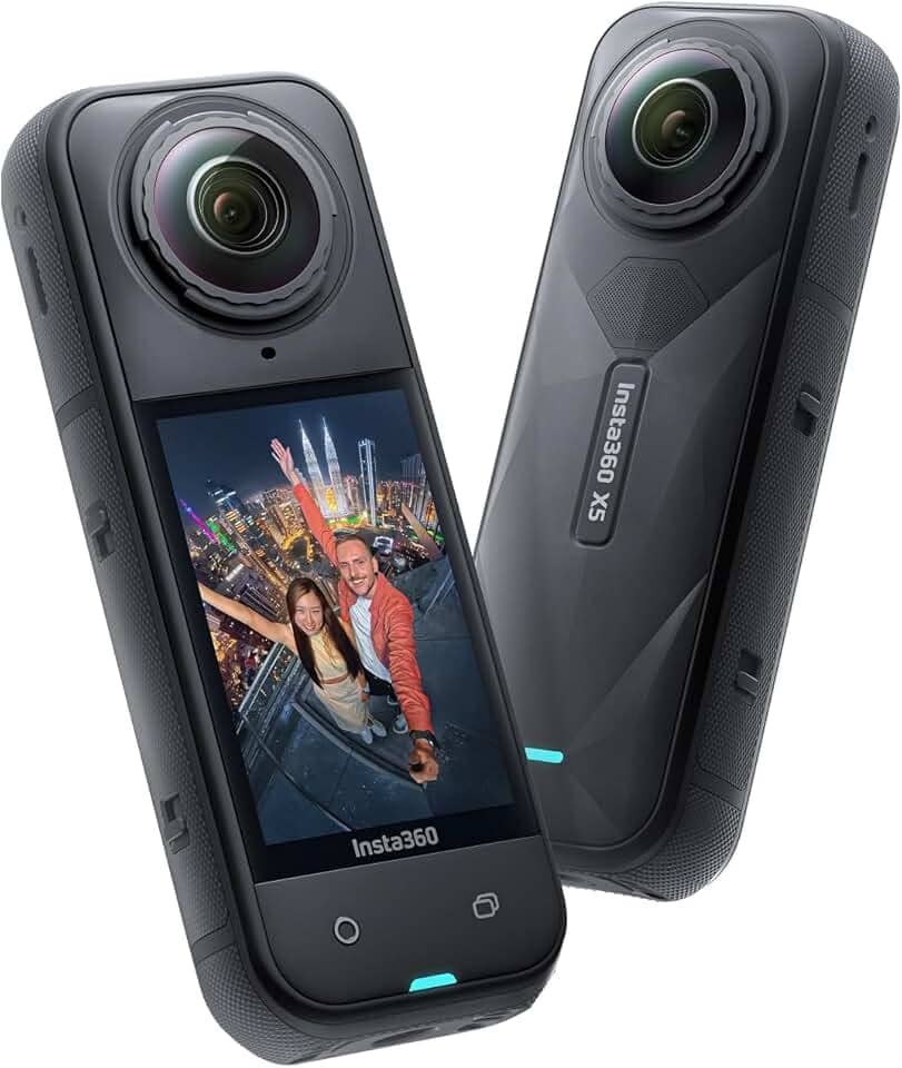 Insta360 X5 – Câmera de ação 8K 360° à prova d'água, com pouca luz, efeito de bastão de selfie invisível, lente robusta e substituível, bateria de 3 horas, protetor de vento embutido, estabilização