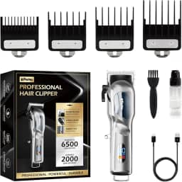 ENSSU Máquina de cortar cabelo para homens Profissional, máquina de cortar cabelo sem fio com lâminas de precisão ajustáveis, display LED e 180 minutos de autonomia para barbeiros profissionais e cortes de cabelo em casa