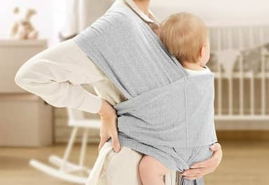 Wrap Sling de Vestir Pratico Unissex (M, Cinza Mescla)