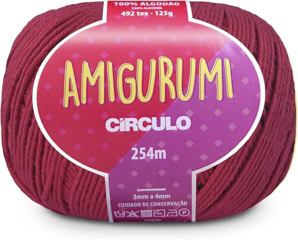 Fio de algodão Circulo Amigurumi - 100% algodão virgem brasileiro mercerizado, macio, peso esportivo, 125 g, 278 m - Viva Magenta